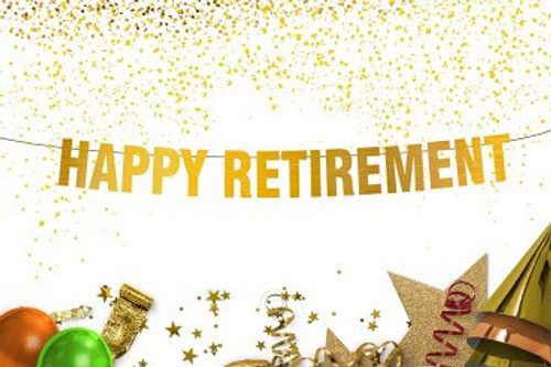 Happy Retirement Banner - Gold banner - Retirement decorations - Party decorations - Retirement party - Retirement - Celebrations - Funny banner - party supplies - Celebrate Retirement