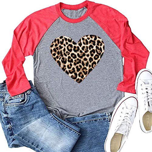 Beopjesk Womens Love Heart Raglans T-Shirts Casual Long Sleeve Valentines Day Graphic Tees Tops  XL Red 3 Beopjesk Womens Love Heart Raglans T-Shirts Casual Long Sleeve Valentines Day Graphic Tees Tops  XL Red 3