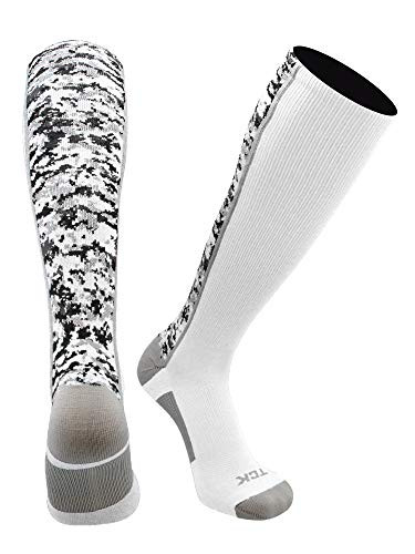 TCK Digital Camo OTC Socks  White Large