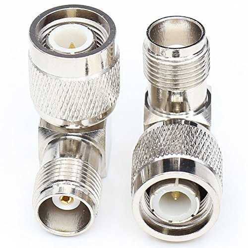 TNC Male to TNC Female Connector Right Angle RF Right Angle Adapter 90 Degree L Type Connector 2Packs