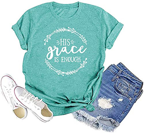 His Grace is Enough T Shirt Women Christian Graphic Tees Letter Print Short Sleeve Casual Tops Jesus Faith T-Shirt  S Jasper His Grace is Enough T Shirt Women Christian Graphic Tees Letter Print Short Sleeve Casual Tops Jesus Faith T-Shirt  S Jasper
