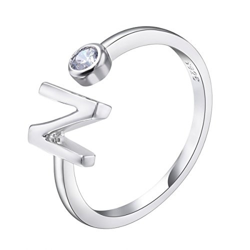 VIKI LYNN Sterling Silver Rings Initial N Ring with Cubic Zirconia Size 4.5 Adjustable Letter Ring VIKI LYNN Sterling Silver Rings Initial N Ring with Cubic Zirconia Size 4.5 Adjustable Letter Ring