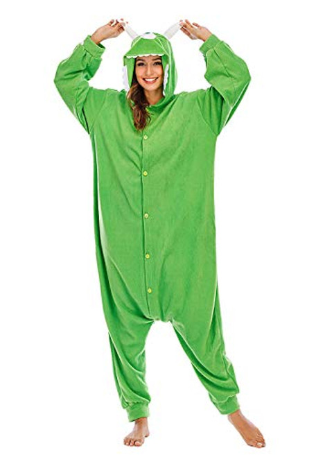 Animal Pajamas Adult Cosplay Costumes Mike onesie pajamas homewear Green L