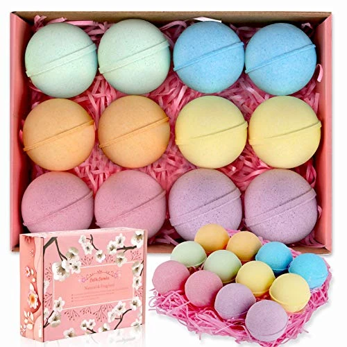 Bath Bombs Linkax Handmade 12 Counts Bathbombs Gift Set Spa Bubble Bath Bomb Gift for Mom Her Girlfriend Kids Beauty Relaxing Gift for Mothers Day Valentines Birthday Christmas Anniversary