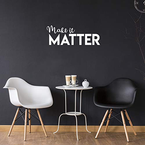 Vinyl Wall Art Decal - Make It Matter - 11 inch x 30 inch - Optimistic Trendy Positive Vibes Quote Sticker for Bedroom Kids Room Playroom Classroom Daycare Office Work Store Coffee Shop Decor White Vinyl Wall Art Decal - Make It Matter - 11 inch x 30 inch - Optimistic Trendy Positive Vibes Quote Sticker for Bedroom Kids Room Playroom Classroom Daycare Office Work Store Coffee Shop Decor White