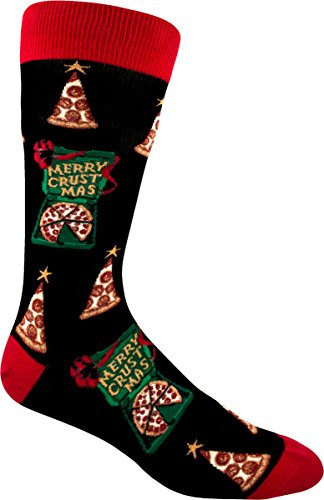 ModSocks Mens Merry Crustmas Crew Socks in Black