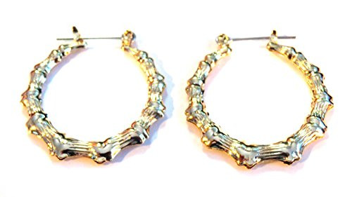 Bamboo Hoop Earrings 2 Inch Hoops Gold Plated Bamboo Hoop Earrings Bamboo Hoop Earrings 2 Inch Hoops Gold Plated Bamboo Hoop Earrings
