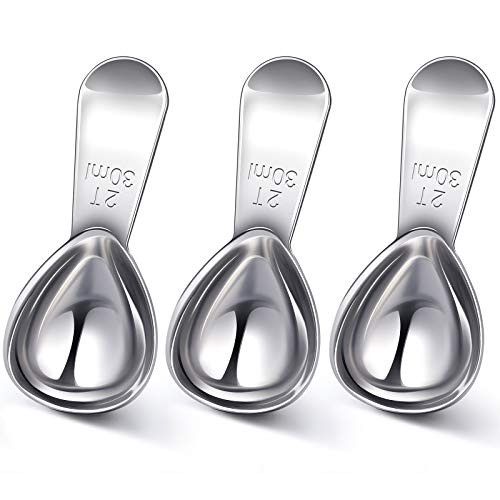 3 Pieces Coffee Scoop Stainless Steel Coffee Scoops Short Handle Tablespoon Measuring Spoons for Coffee Tea Sugar  30 ml