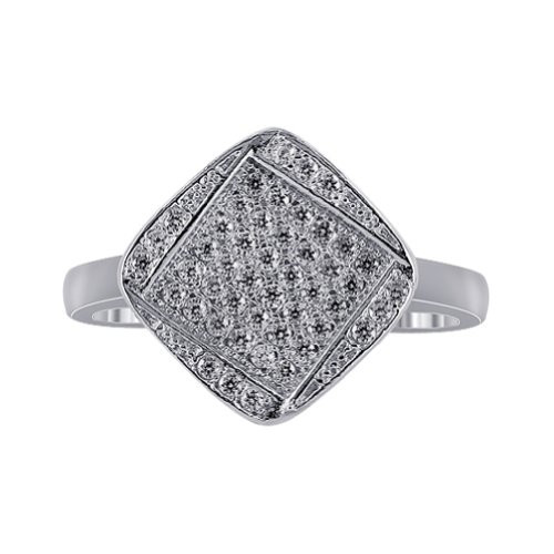 Gem Avenue Studded Cubic Zirconia CZ Micro Pave Set Sterling Silver Ring Size 8