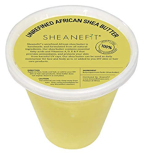 Raw Unrefined African Shea Butter - 8oz 14oz 28oz Containers by Sheanefit  Yellow - 28 oz