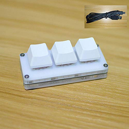 Ecarke USB Mini 3-Key Keypad Mechanical Gaming Keyboard Programming Macro with Software OSU HID Standard Keyboard