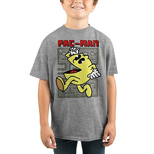 Youth Boys Pac-Man Retro Video Game Grey Graphic Tee-Medium