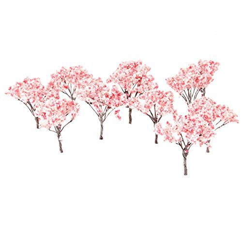 20pcs 6.5cm Blossom Cherry HO OO Scale Model Trees Scenery Railroad Layout Scene