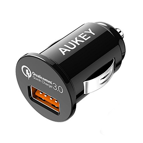 AUKEY Car Charger, Flush Fit Quick Charge 3.0 Port for Samsung Galaxy Note8/S8/S8+, LG G6/V20, HTC 10 and More