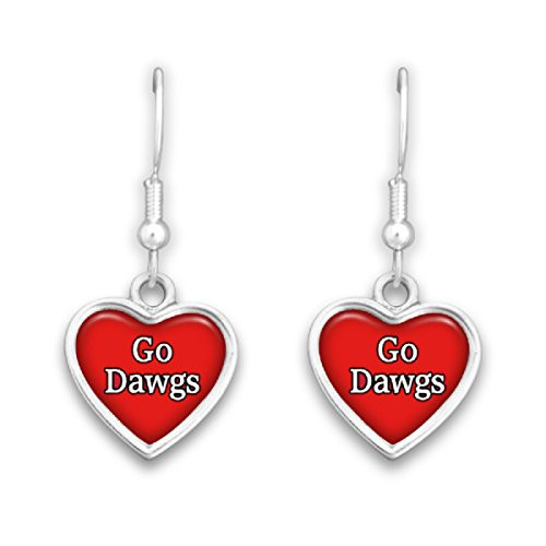 FTH Georgia Bulldogs Heart Slogan Earrings