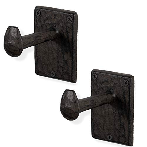 Rustic State Billow Railroad Spike Cast Iron Coat Hooks Set of 2