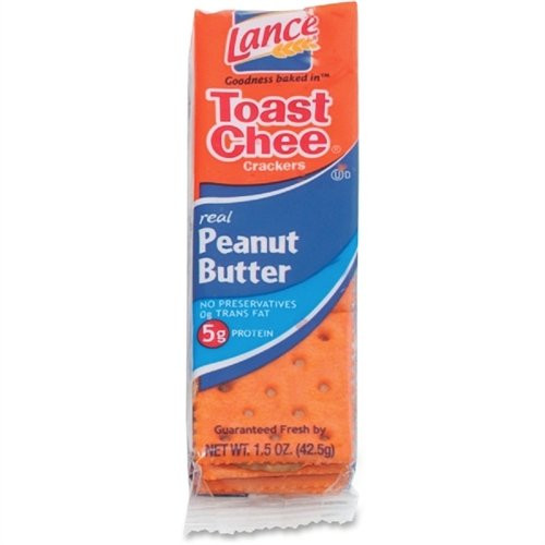 Lance Toast Chee Peanut Butter Cracker Sandwiches - Individually Wrapped - Peanut Butter - 1 Serving Pack - 24 Box Lance Toast Chee Peanut Butter Cracker Sandwiches - Individually Wrapped - Peanut Butter - 1 Serving Pack - 24 Box