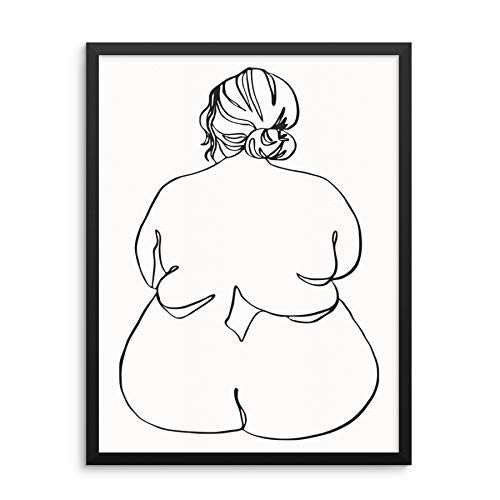 Minimalist Line Art Print Abstract Womans Body Positive Wall Decor Poster 11 inchx14 inch UNFRAMED Modern Fashion Artwork for Bedroom Living Room Bathroom Home Office