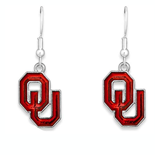Oklahoma Sooners Iridescent Logo Silver Tone Earrings