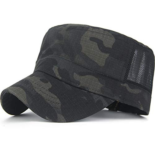 REDSHARKS Mesh Snake Camouflage Camo Cadet Army Cap Adjustable USA American Flag Military Hat Flat Top Baseball Sun Cap Multicam