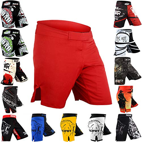 ROAR MMA Boxing Shorts Mixed Martial Art Muay Thai BJJ Grappling UFC Fighting  Medium Simple Red