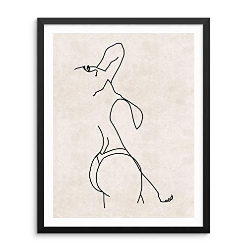 Sincerely Not One Line Drawing Art Print Womans Body Shape Minimalist Fashion Poster UNFRAMED Abstract Home Decor Artwork for Bedroom Living Room or Bathroom  Option 3