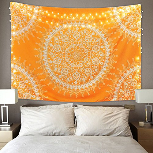 SENGE Yellow Tapestry Mandala Hippie Bohemian Tapestries Wall Hanging Flower Psychedelic Tapestry Wall Hanging Indian Dorm Decor for Living Room Bedroom SENGE Yellow Tapestry Mandala Hippie Bohemian Tapestries Wall Hanging Flower Psychedelic Tapestry Wall Hanging Indian Dorm Decor for Living Room Bedroom