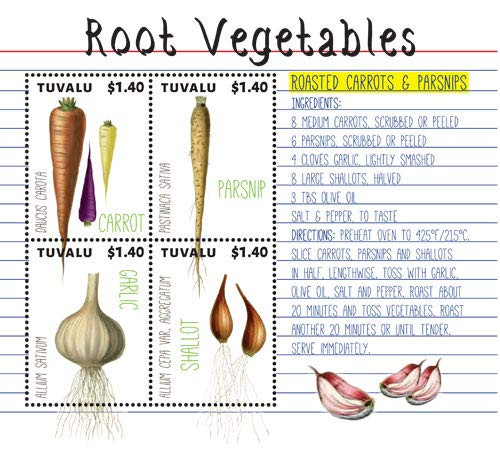 2014 Root Vegetables - Collectible Sheet of 4 Stamps Mint Never Hinged