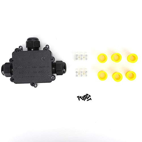 IP68 Waterproof Junction Box M686 Outdoor Cable 3-Way Electrical Junction Box Black Plastic Junction Box T Type