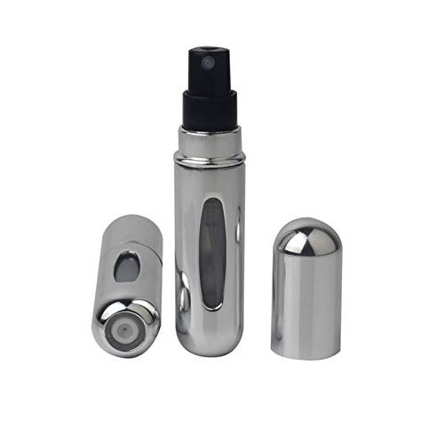 YUNLAN Portable Mini Refillable Perfume Bottle with Spray Scent Pump Empty Cosmetic Containers Spray Atomizer Bottle for Travel New Spray Bottle  Color  Bright Silver