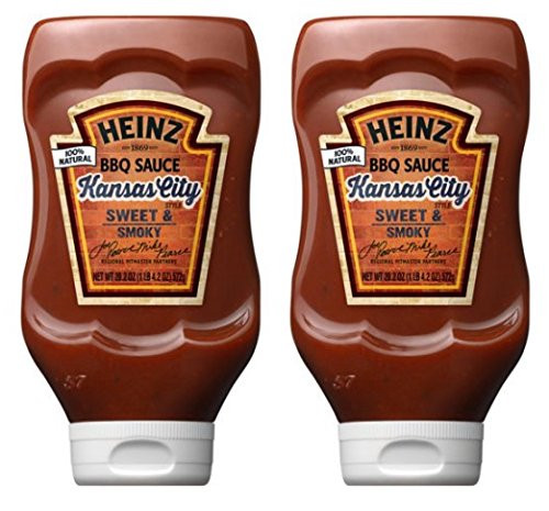 Heinz BBQ Sauce - Kansas City - Sweet  and  Smoky - Net Wt. 20.2 OZ  572 g  Per Bottle - Pack of 2 Bottles