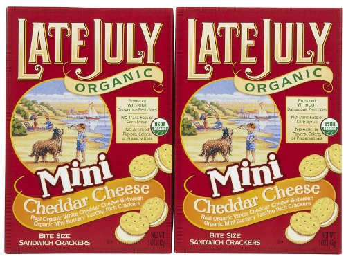 Late July Org Mini Cheddar Cheese Bite Size Crackers - 5 oz - 2 pk