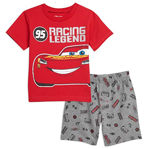 Disney Cars Lightning McQueen Toddler Boys T-Shirt and Shorts Set Red Gray 3T Disney Cars Lightning McQueen Toddler Boys T-Shirt and Shorts Set Red Gray 3T