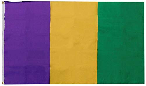 JumpingLight Mardi Gras Plain Colors Premium Waterproof Polyester Flag 3x5 3x5 Grommets - Quality Flags JumpingLight Mardi Gras Plain Colors Premium Waterproof Polyester Flag 3x5 3x5 Grommets - Quality Flags