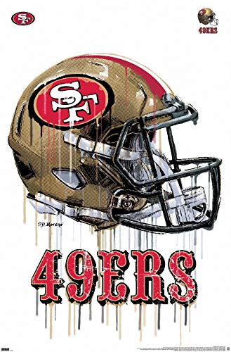 Trends International NFL San Francisco 49ers - Drip Helmet 20 Wall Poster 14.725 inch x 22.375 inch Premium Unframed Version