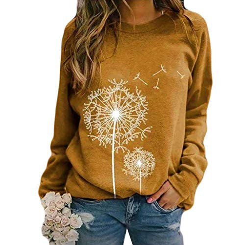 Womens Long Sleeve Tops Womens Be Kind Crewneck Sweatshirt Casual Cute Long Sleeve Loose Fitting Fall Tops T Shirt with Pockets Yellow