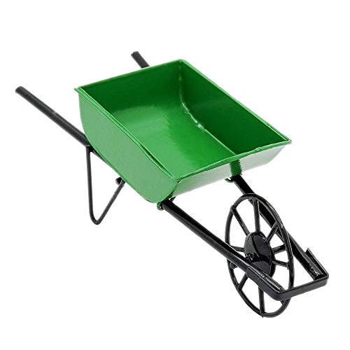 Odoria 112 Miniature Green Wheelbarrow Push Cart Dollhouse Fairy Garden Accessories