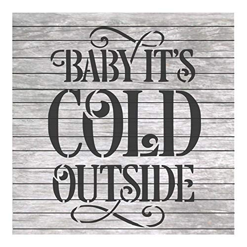 Christmas Winter Words Stencil Baby Its Cold Outside for Craft and Home Decoration Wood Signs NW027