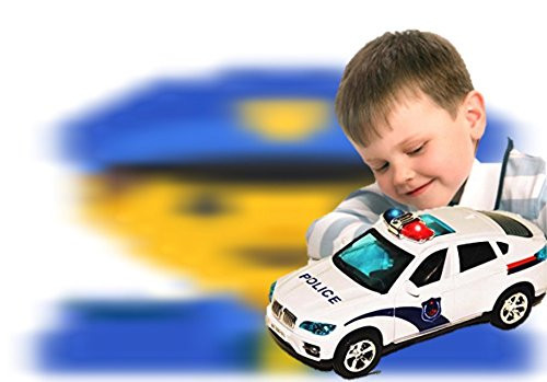 Police Toy Car - Battery Operated Bump and Go Action Novelty Cop with Sirens and Lights -Changes Direction on Contact - Christmas Gifts - Holiday Presents - Kid's Toy...