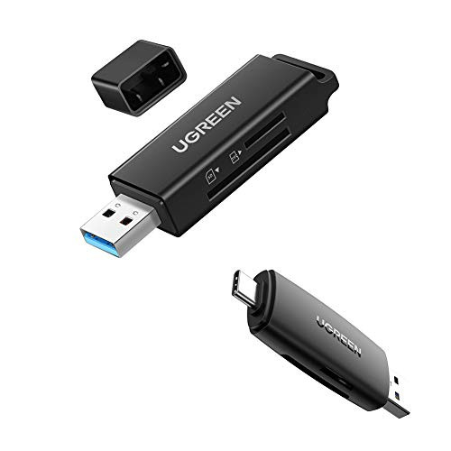 Bundle UGREEN USB 3.0 SD Card Reader with USB Type C Card Reader Dual Slot Memory OTG Card Adapter for TF SD Micro SD SDXC SDHC MMC RS-MMC Micro SDXC Micro SDHC UHS-I