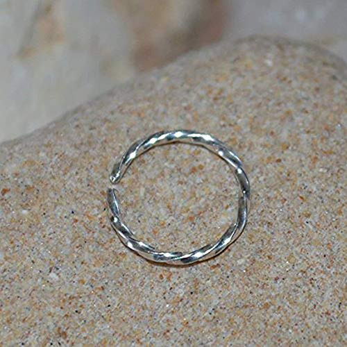 Nose Ring - Silver Nose Piercing - Nose Hoop - Tragus Hoop - Forward Helix Earring - Daith Earring - Septum 18g - Cartilage Ring 18 Gauge