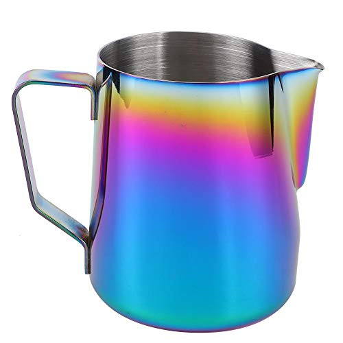 Frothing Pitcher Creamer Pitcher Milk Cup Metal Frothing Pitcher Frother and Pitcher Milk Frothing Pitchers Stainless Steel Milk Cup Cafes for Home Kitchen color