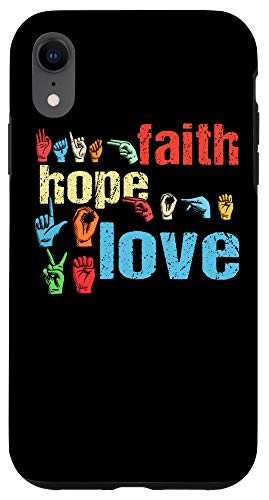 iPhone XR ASL Faith Hope Love American Sign Language Christian Easter Case
