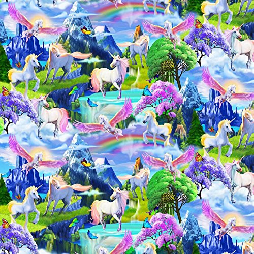 Timeless Treasures Magical Gardens Unicorns Multi Fabric