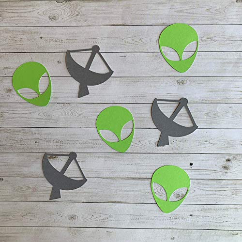 2in Alien Confetti Set Alien Cut Outs Satellite Cut Outs Alien Theme Outer Space Theme Space Decorations Alien Party Supplies UFO Decorations Satellite Confetti