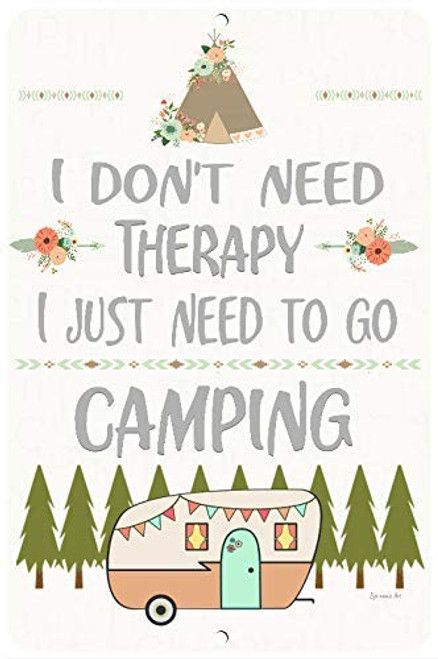 Dyenamic Art Stylish Metal Sign-Camping Metal Sign-Lightweight Aluminum Campsite Decor-Nostalgic Indoor Outdoor Metal Sign-Camping Therapy Wall Art Decor Signs - Made in the USA - 8 Inches x 12 Inches