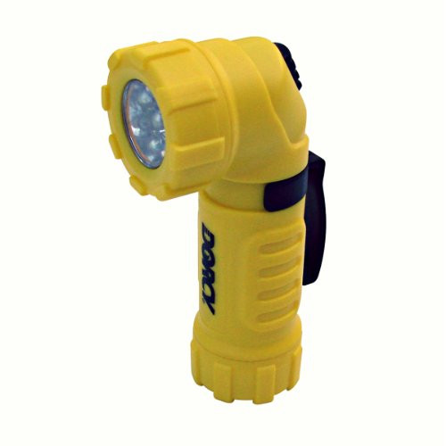 Dorcy 41-6235 Weather Resistant Angled Head 9-LED Pocket Flashlight with Rubber On Off Switch and Belt Clip Assorted Colors