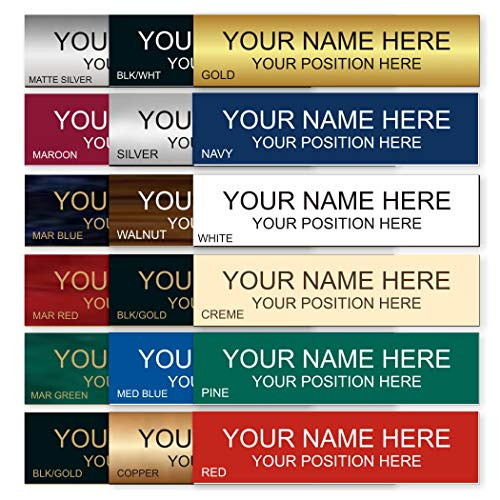 Office Name Plate Sign 2x8 - Laser Engraved Signage Material - gold or choose - CUSTOMIZE