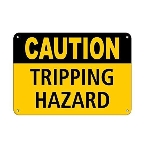 DYLAN MILLER Safety Sign - Caution Tripping Hazard Slip and Trip Warning Signs DYU0227 8 x 12 Inches Metal Sign Durable Indoor and Outdoor Signs Street Signs