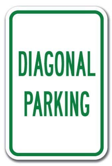DYLAN MILLER Safety Sign - Diagonal Parking Sign DYU0285 8 x 12 Inches Metal Sign Durable Indoor and Outdoor Signs Street Signs